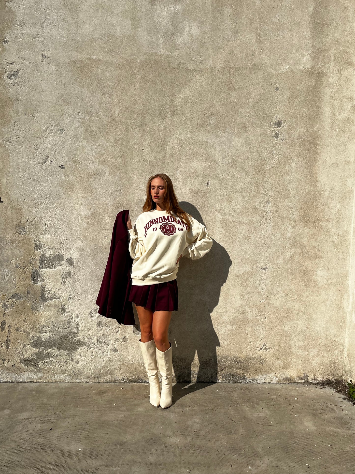 Gonna pantaloncino college bordeaux