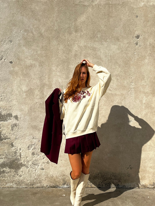 Gonna pantaloncino college bordeaux