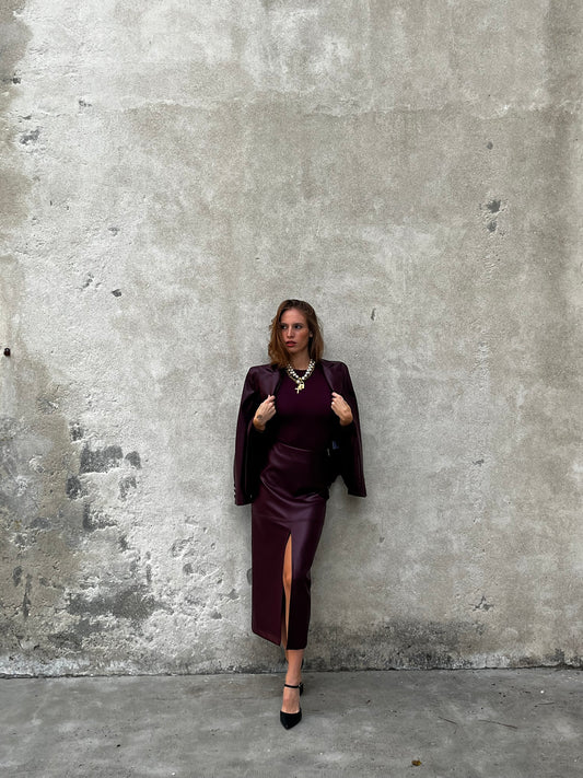 Gonna Midi in ecopelle