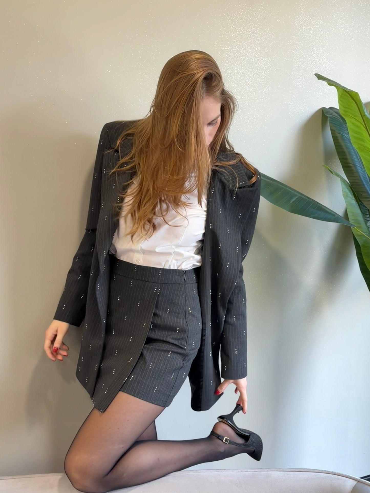 Blazer over con strass