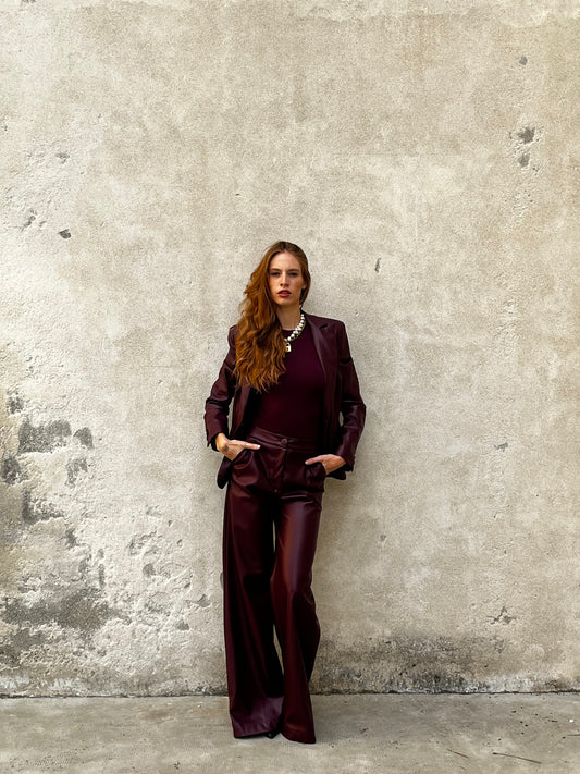 Pantalone palazzo ecopelle