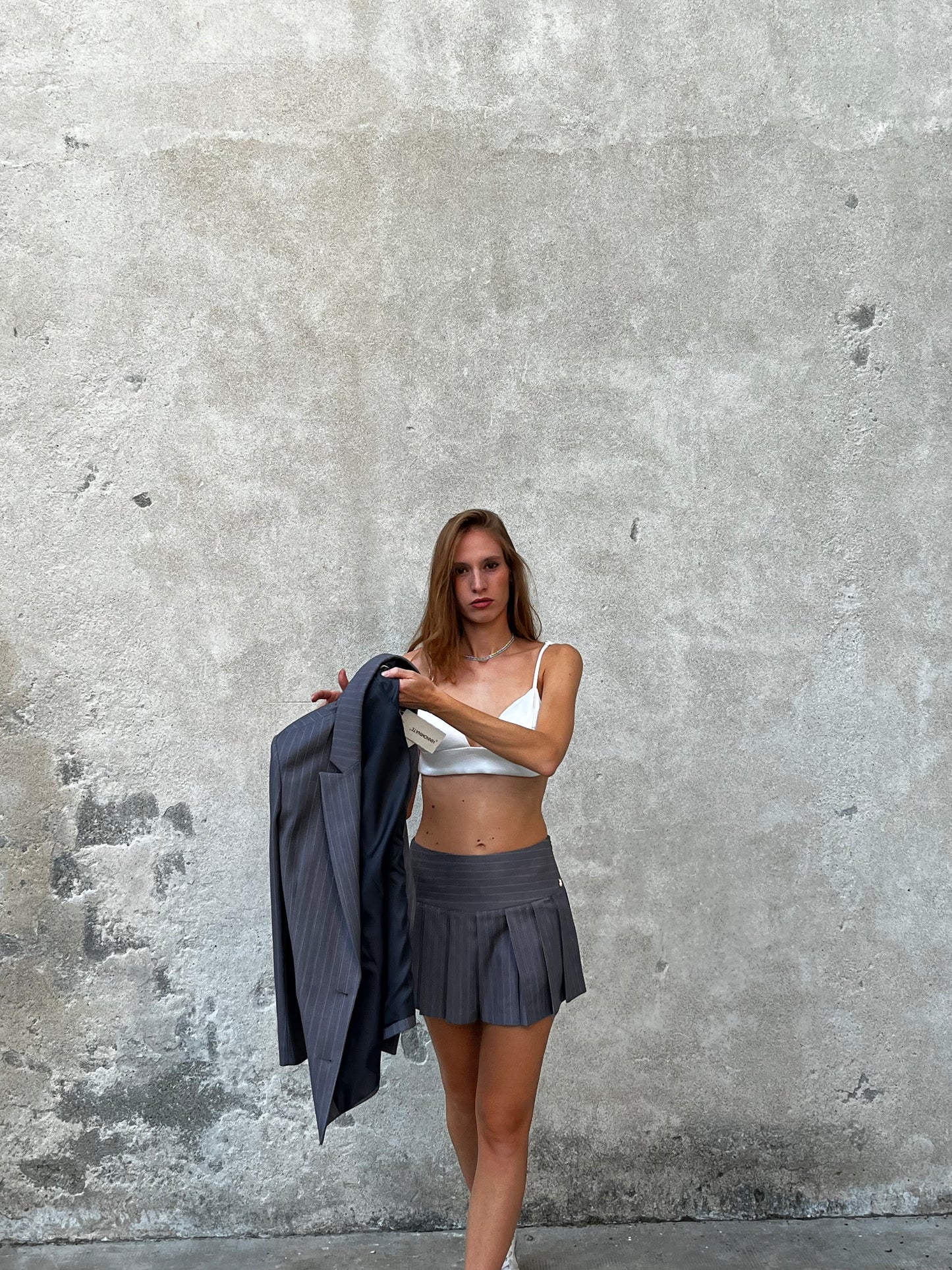 Gonna pantaloncino college testa gessata