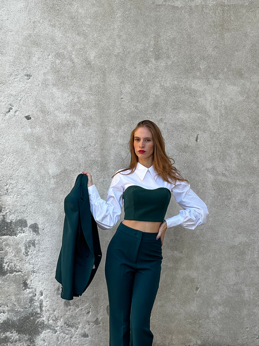 Camicia crop corpetto