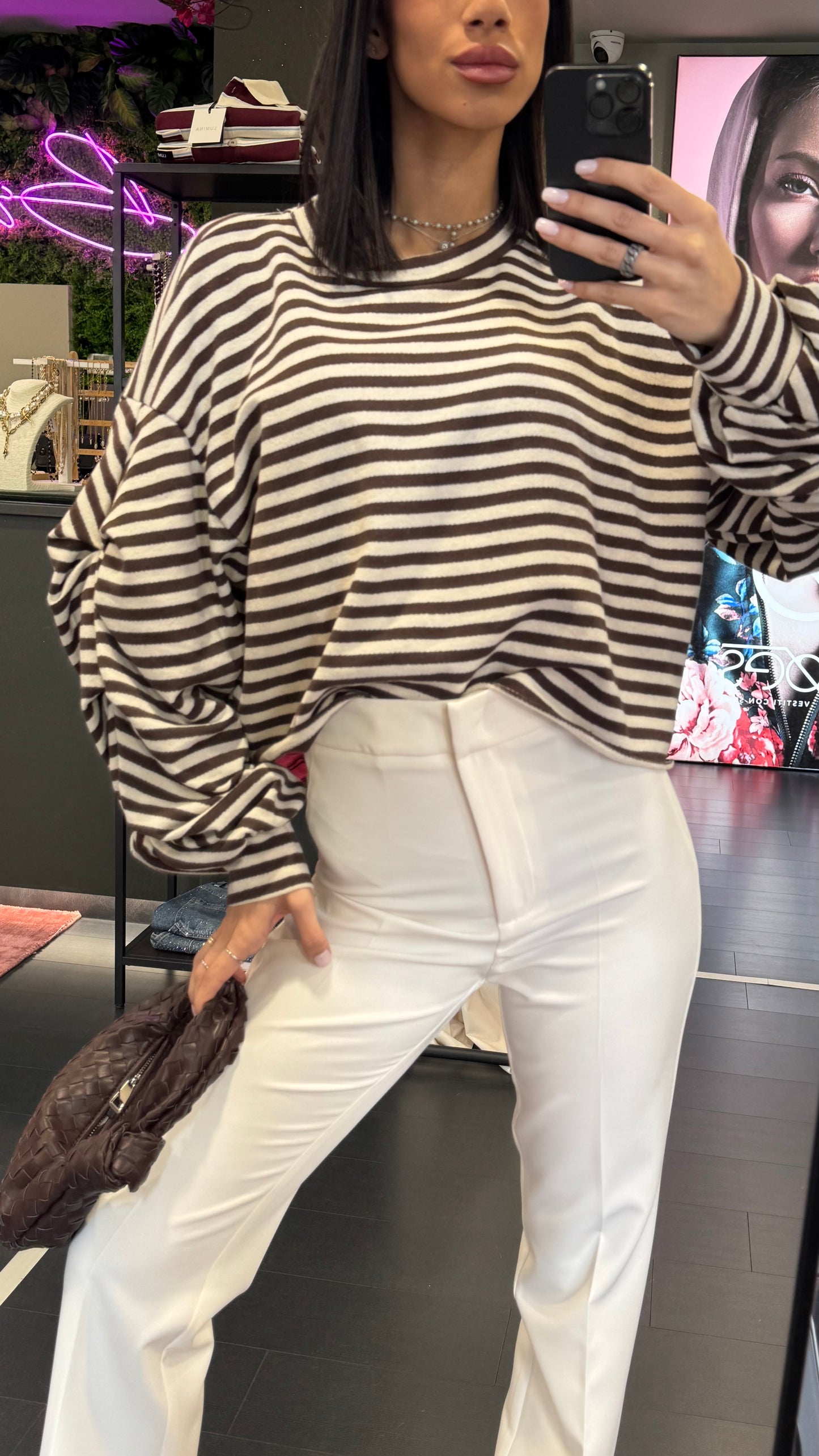 Maglia HaveOne Rigata Marrone/Burro