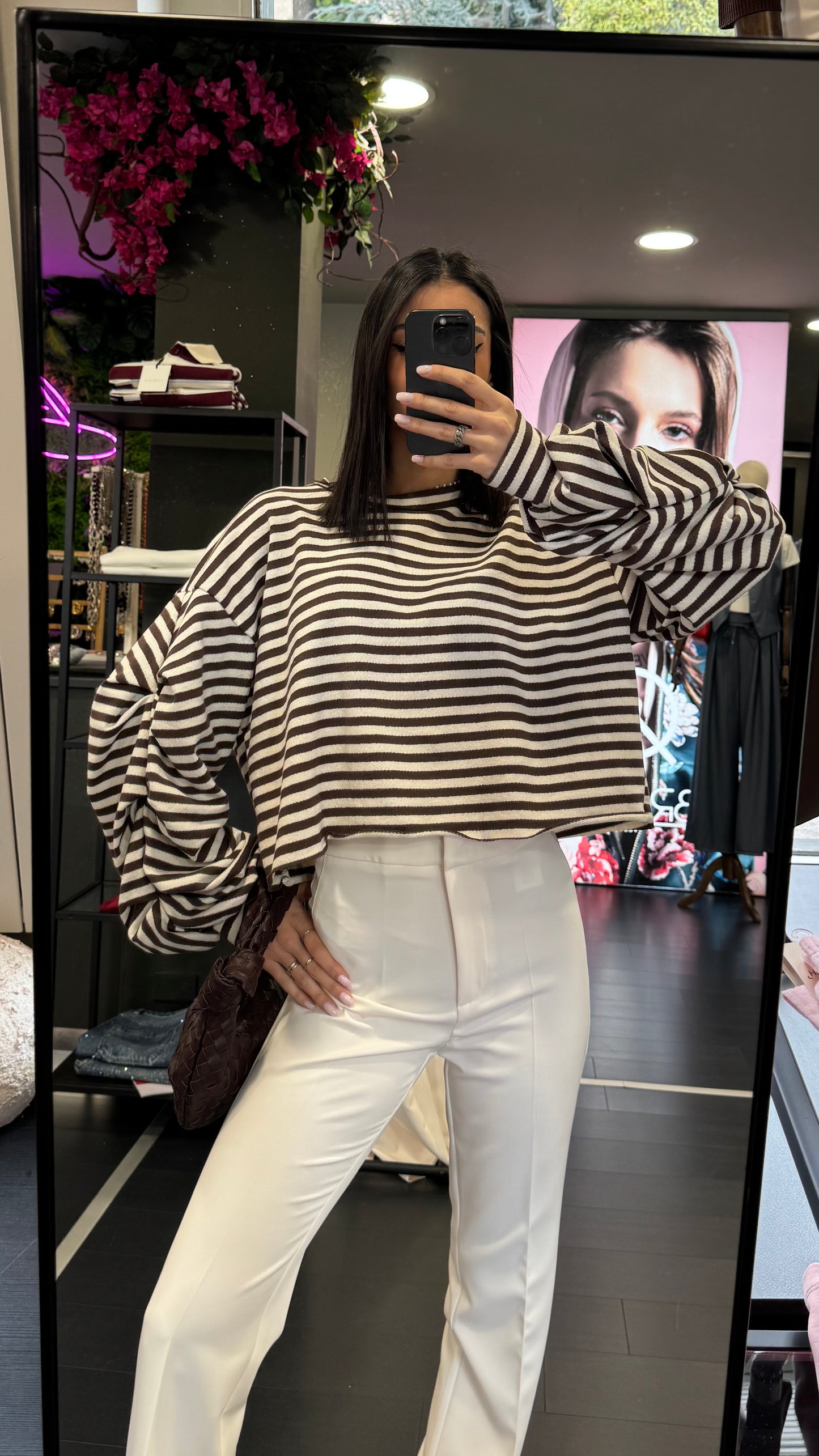 Maglia HaveOne Rigata Marrone/Burro