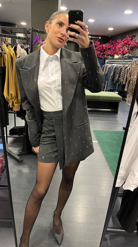 Blazer over con strass