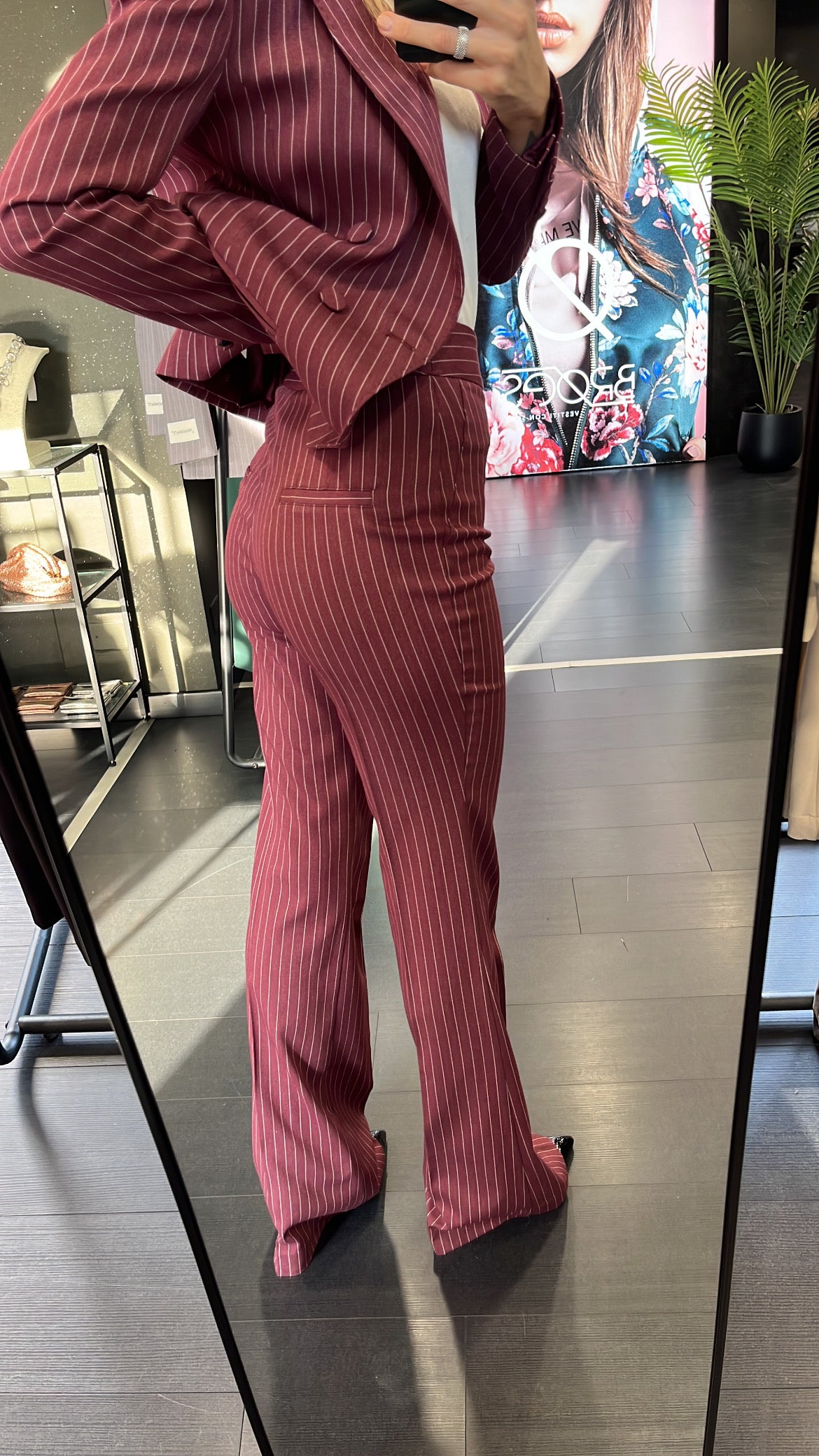 Pantalone zampa gessato silence