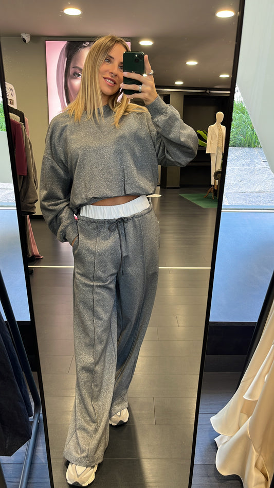 Pantalone tuta glitter
