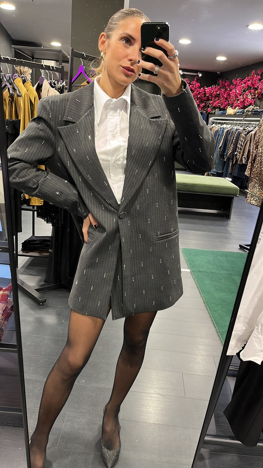 Blazer over con strass