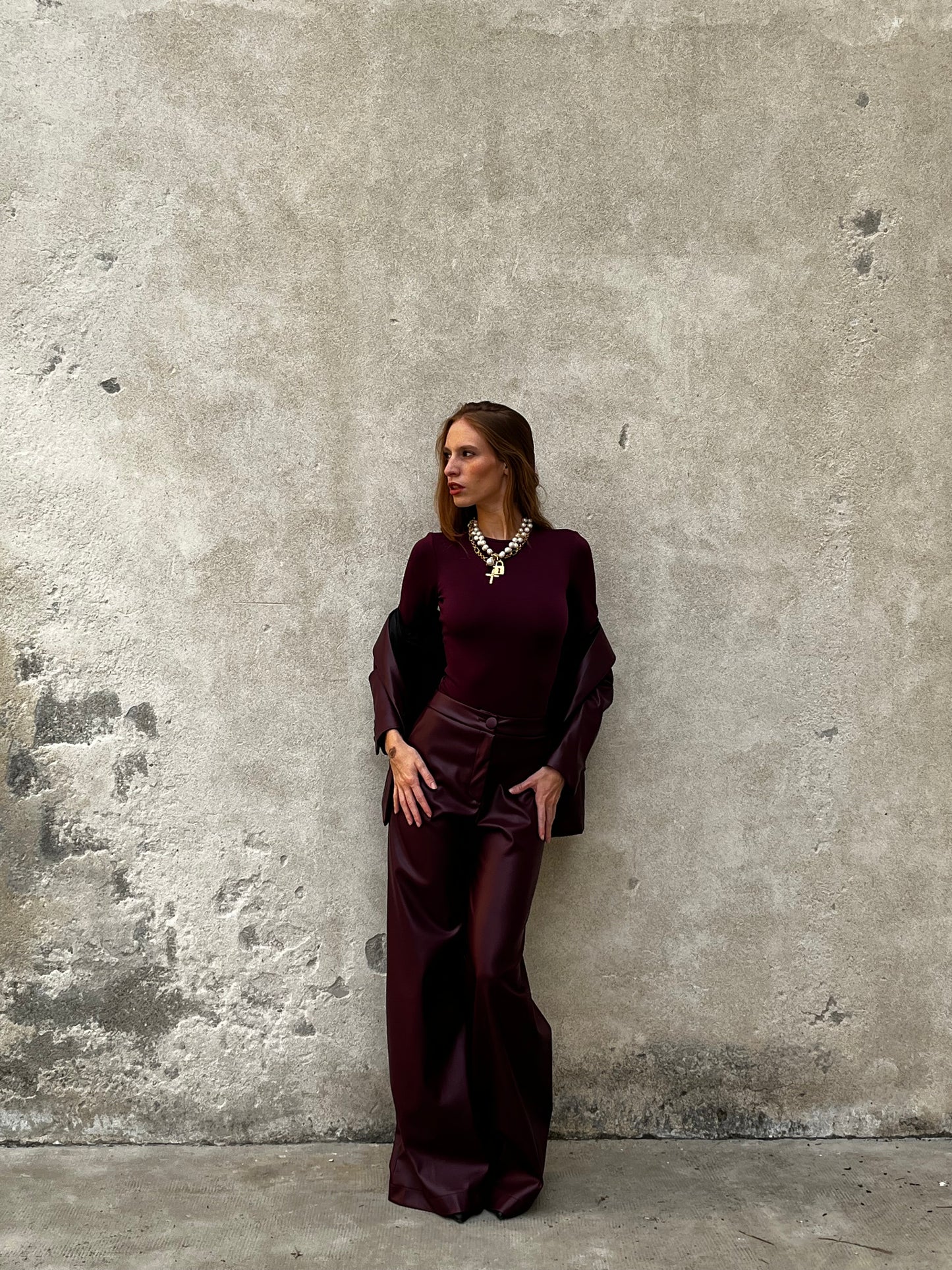 Blazer monopetto ecopelle