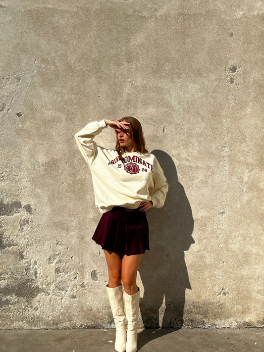 Gonna pantaloncino college bordeaux