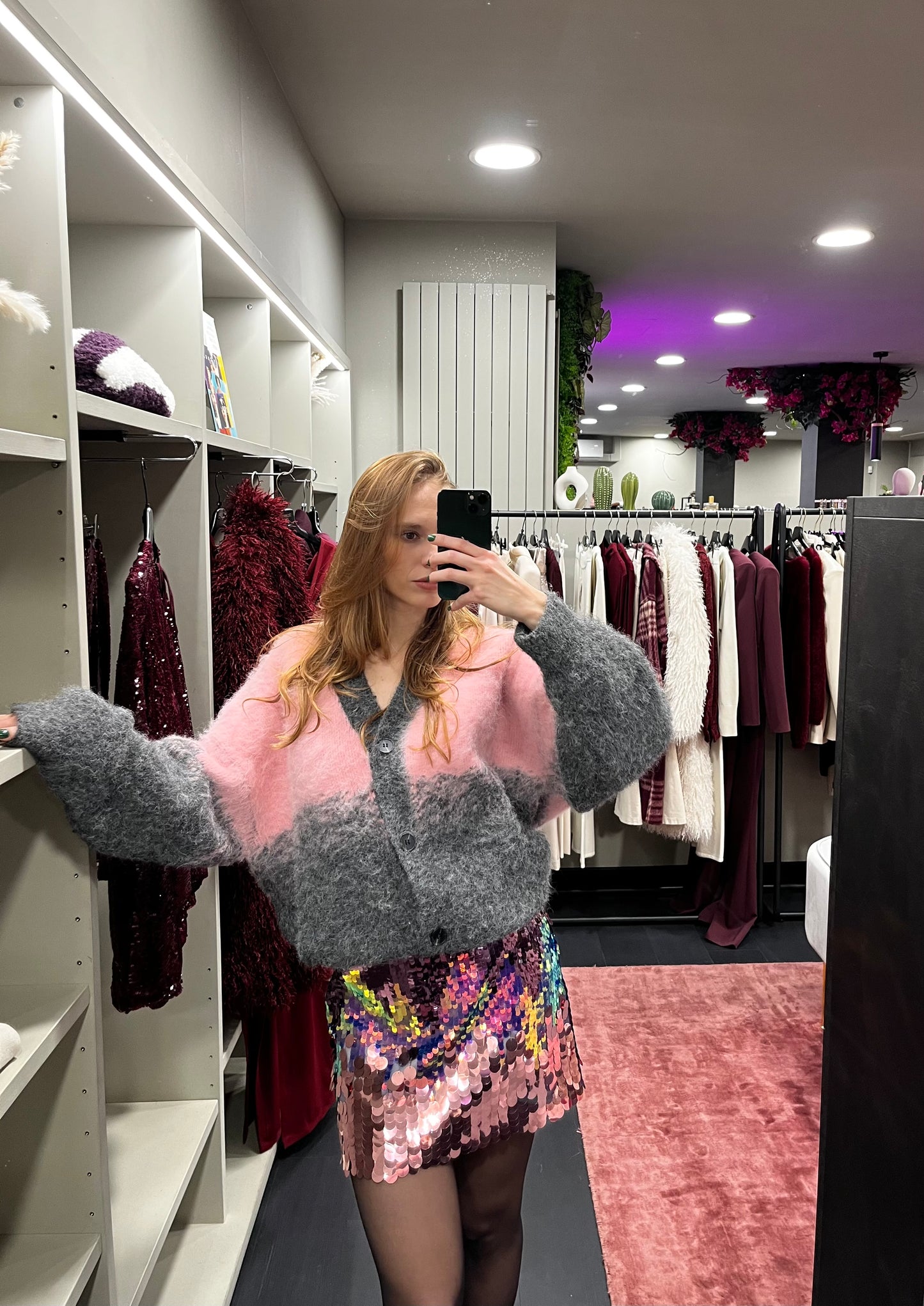 Cardigan over bicolor